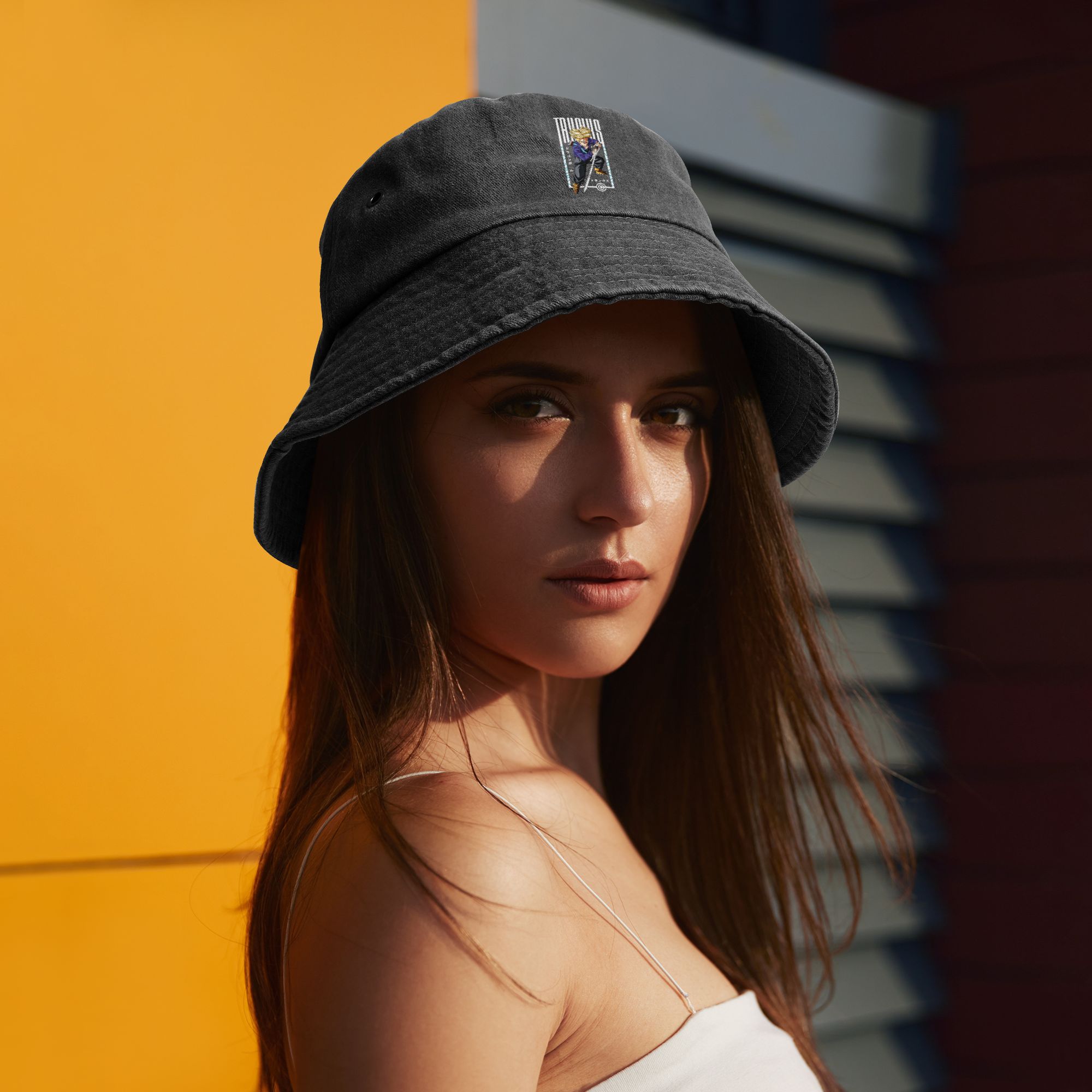 Outdoor Sport Ideas - Unisexowy, postarzany dżinsowy kapelusz typu bucket