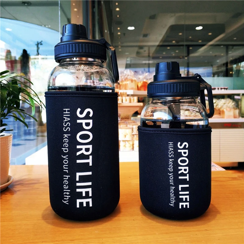 Outdoor Sport Glass Water Bottle - 700ml/1000ml dużej pojemności przenośny Sport szklana