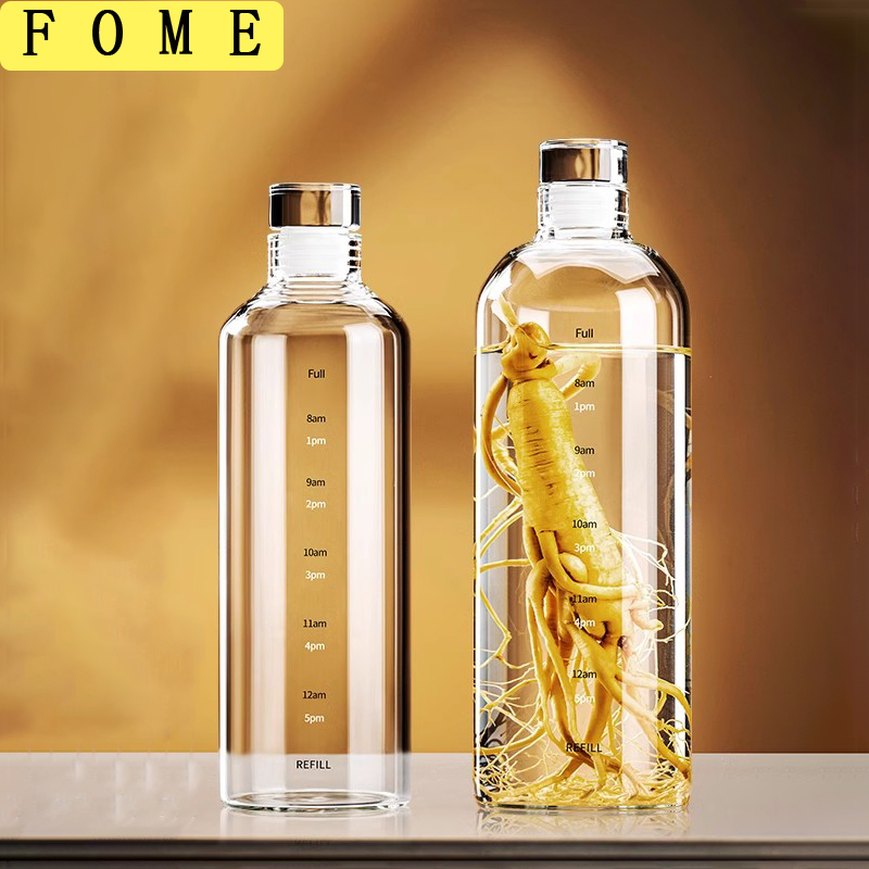Outdoor Sport Glass Water Bottle - FOME 500/750/1000ml Szklana sportowa butelka na